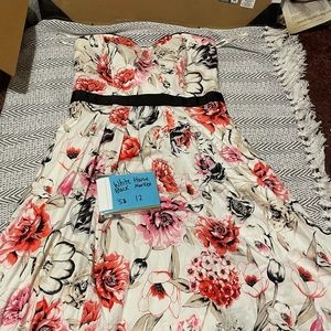 Strapless floral dress